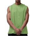 thumbnail image 1 of Besolor Men's Athletic Tank Tops Crewneck Sleeveless Workout Shirts Casual Muscle Gym Solid Color Base Tees, 1 of 3