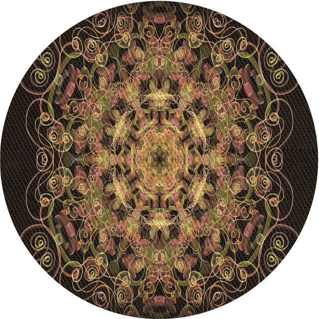 Ahgly Tapis Rond Lavable en Machine Intérieur Transitionnel Marron Clair, 4 Pieds Rond