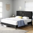 thumbnail image 2 of Queen Bed Frame, GELBIY Queen Size Platform Bed With Fabric Upholstered Headboard, Black, Easy Assembly, 2 of 5