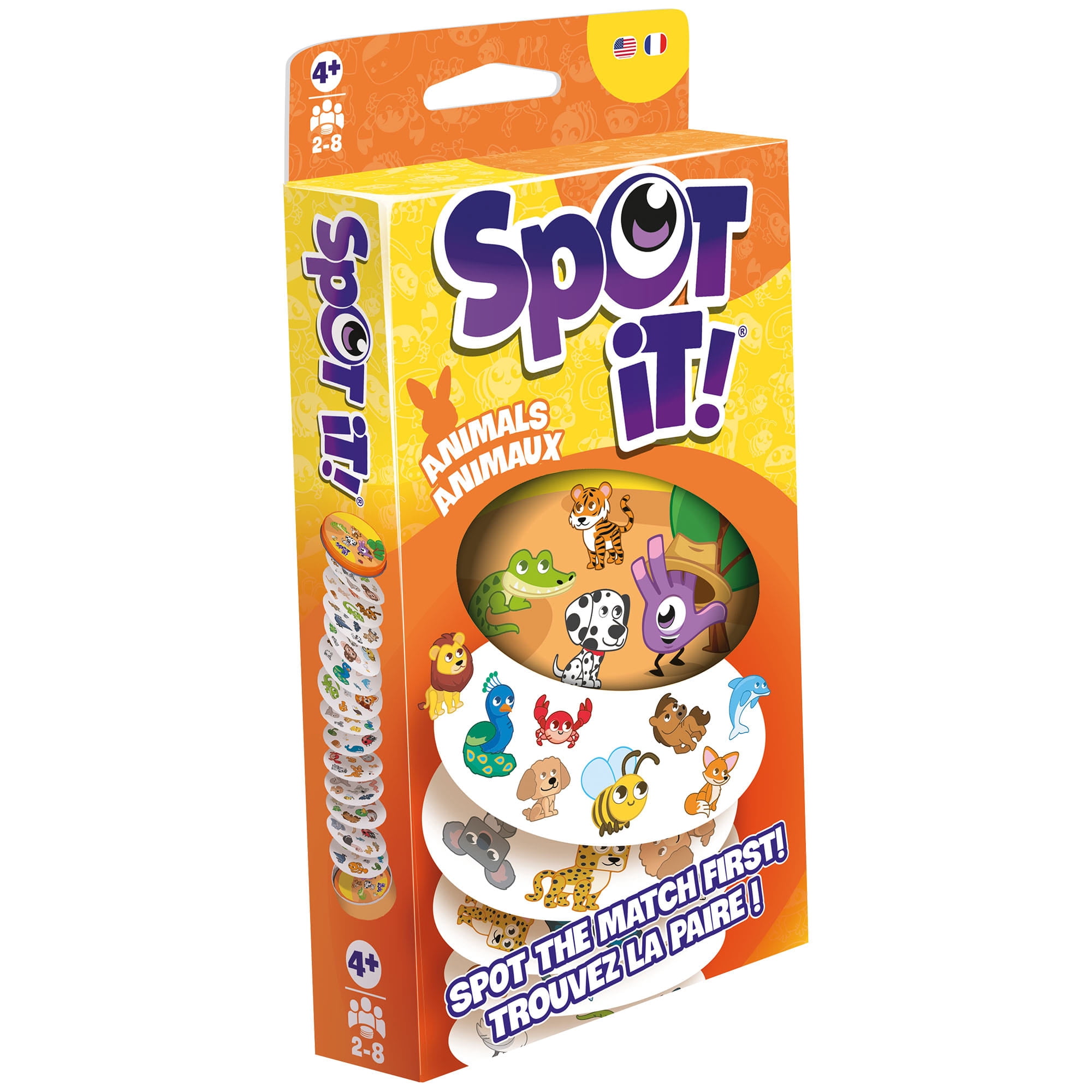 Spot It! Animals Card Game – Multilingual Edition – Fast-Paced Matching Game – Blister Pack – By Asmodee / Zygomatic