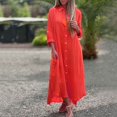 thumbnail image 2 of Kcodviy Robe Chemise Unie pour Femme Mignonne Robe d'Été Jupe Longue Décontractée Longue Magasinage Robes pour Femme Manche Cardigan Robe, 2 of 5