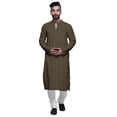 thumbnail image 2 of Atasi Indian Long Kurta For Boys Solid Fashion For Men Cotton Satin Summer Wear, 2 of 7
