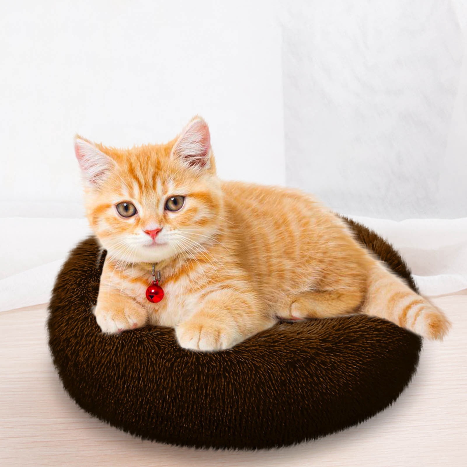 Small Dog Bed, EDHITNR Comfortable Kennel Pet Litter Sleep Bed, 30x30cm Round Raised Rim Super-Soft Support Sleeping Bed for Small Dogs Cats