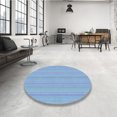 thumbnail image 4 of Ahgly Company Machine Washable Indoor Round Transitional Day Sky Blue Area Rugs, 4' Round, 4 of 7