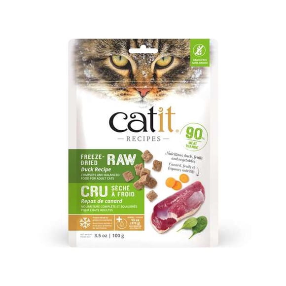 Catit Recipes Freeze Dried Raw Dry Cat Food Topper, Duck 100g