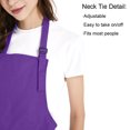thumbnail image 4 of (Price/each)Opromo Unisex Cotton Canvas Adjustable Chef Kitchen Aprons with 2 Pockets-Purple-L, 4 of 7