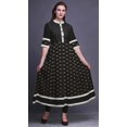 thumbnail image 2 of Bimba Kurtis Indiennes Noires à Carreaux et à Blocs Floraux pour Femmes, Kurti Anarkali Imprimée Ligne A, Robe Ethnique Décontractée - Très Petit, 2 of 5