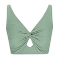 thumbnail image 4 of Bikini Swimsuit For Women Cropped Tankini Beach Padded Knot Cut Out Adjustable Tank Swimwear, 4 of 4