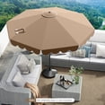 thumbnail image 2 of Costway 10 FT Patio Umbrella with Crank Tilt Adjustment Ruffles Vented Top 8 Ribs Brown, 2 of 10