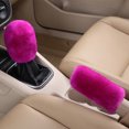 thumbnail image 1 of 2Pcs Voiture Poignée de Frein à Main Couvre Levier de Vitesses Poignée de Couvercle Manche Peluche Hiver Doux Frein à Main Chaud, 1 of 7
