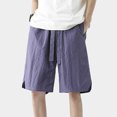 thumbnail image 1 of Styesk Mens Shorts Men New Solid Color Casual Fashion Loose Drawstring Exercise Short Pants, 1 of 7