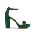 thumbnail image 3 of BLISSFUL STEP Women's Platform Ankle Strap Chunky High Heel Sandals Green (Size 9), 3 of 6