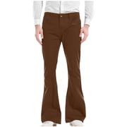 TMOYZQ Men's Vintage 60s 70s Style Bell Bottom Stretch Fit Classic Comfort Flared Flares Retro Leg Denim Pants Jeans Streetwear Trousers with Pockets