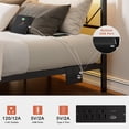 thumbnail image 4 of GUNAITO Full Size Floating Bed Frame Metal Platform Bed with LED Lights & Charging Station Modern Bed with Headboard and Under-bed Storage Black, 4 of 6