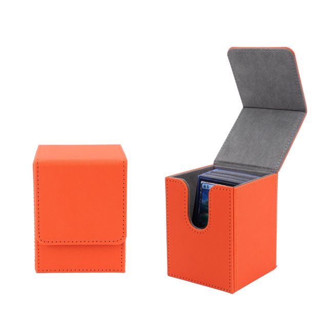 100 Card Holder Box with PU Leather, Scratch , Wearproof, Closure, Suitable for Tabletop Storage, Ideal Gift for Collectors