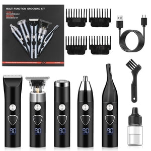 Dvkptbk Electric Shaver for Men Bald Shavers for Men 5 In 1 Double Shaver for Men Barber Shaver with 3-Speed Shaver with 4 Different Functional Replacement Heads