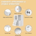 thumbnail image 4 of Buffet, Armoire d'Appoint Blanche avec Porte Coulissante en Verre, 3 Tiroirs, Buffet Moderne avec Rangement - BCAL098WH, 4 of 7