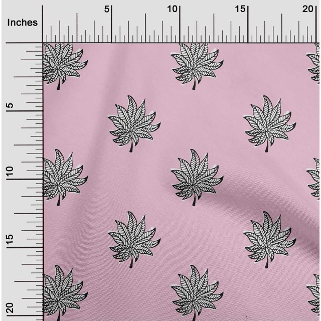 oneOone Polyester Lycra Fabric Leaves Block Decor Fabric Printed BTY 56 Inch Wide