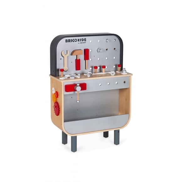 Janod - Brico'Kids - Etabli Reverso - 34 Accessoires en Bois - Jouet de Développement des Compétences Motrices - Apprentissage Précoce - Créatif et Imaginatif - Pour Tout-Petits - À partir de 3 Ans +