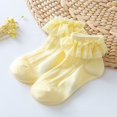 thumbnail image 1 of RXIRUCGD Boy's And Girl's Baby Solid Color Lace Socks( Yellow, Size:6 Years ), 1 of 3
