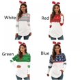 thumbnail image 3 of Women Christmas Print Tops Femael Long Sleeve O-neck Splicing Tee Spring Autumn Slim Tops, 3 of 10