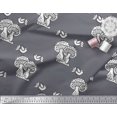 thumbnail image 3 of Soimoi Moss Georgette Fabric Bird & Mushroom Block Fabric Prints by Yard 42 Inch Wide, 3 of 3