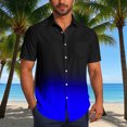 thumbnail image 2 of Pisexur Shirts for Man T Hommes Mode Décontractée Col Rabattu Impression Dégradée Chemise à Manches Courtes Blouse Bleue,S Chemises de Golf Hommes & Chemises Hommes, 2 of 7