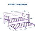 thumbnail image 2 of Bingirl Purple Twin Daybed with Trundle - Metal Frame, Steel Slat Support, Multifunctional for Bedroom, 2 of 8