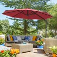 thumbnail image 2 of Outsunny Parasol de Patio Déporté de 10 Pi avec Rotation à 360°, Rouge Vin, 2 of 10