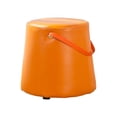 thumbnail image 2 of Abbracc Portable Round Ottoman Changing Shoes Stool Bench with Handle Space-Saving Solid Orange, 2 of 9