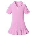 thumbnail image 1 of DuoJiaJ Filles Robe de Plage à Capuche en Coton Manches Courtes Été Peignoir de Bain Robe de Plage Taille 10-11 Ans, 1 of 5