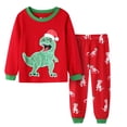 thumbnail image 1 of AJIWYH Pyjamas de Noël pour Enfants en Coton à Manches Longues Assortis pour les Fêtes, Ensemble de Pyjamas pour Garçons et Filles, Pyjamas de Noël Rouges pour Filles, 5-6 Ans, 1 of 3