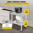 thumbnail image 4 of VEVOR Table de Travail en Acier Inoxydable avec Roues 24 x 30 Table de Préparation avec Roulettes Table de Travail Robuste pour Cuisine Commerciale Restaurant Affaires (24 x 30 x 32 Pouces), 4 of 9