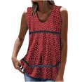 thumbnail image 1 of Birdeem Mode Femme Été Sans Manches Col en V Chandail Imprimé Blouse Décontractée, 1 of 6