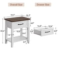thumbnail image 3 of Table de Chevet Carrée, Table de Chevet Table d'Appoint pour Chambre, Chambre de Bébé, Salon, Table d'Appoint avec Tiroir de Rangement, Assemblage Facile, Gris, 3 of 9