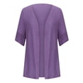 thumbnail image 5 of Cameland Cardigan Kimono Décontracté Ample en Coton et Lin pour Femmes à Manches 3/4 Grande Taille, 5 of 5