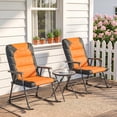 thumbnail image 2 of Outsunny 3pc Patio Foldable Rocking Chair Set, Orange, 2 of 10