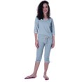 thumbnail image 1 of Moomaya Ensemble de Nuit Uni pour Femmes avec Capri en Coton, 2 Pcs de Chemises de Nuit, 1 of 5