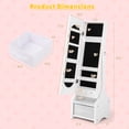 thumbnail image 3 of Costway Kids Vanity Set Princess Makeup Dressing Table & Chair Set with Jewelry Armoire White, 3 of 9