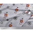 thumbnail image 2 of Soimoi Grey Crepe Silk Fabric Cartoon Machine & Gear Parts Hardware Print Fabric by Yard 42 Inch Wide, 2 of 3