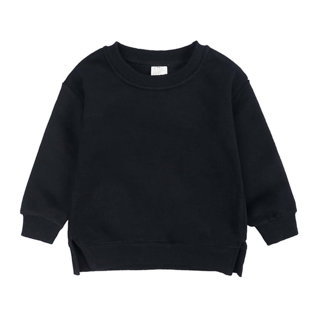 Coats for Girls Boys Sweater Coat Round Neck Small Medium Pullover Solid Fleece