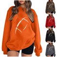 thumbnail image 3 of EQWLJWE Chandails en Molleton de Football Surdimensionnés pour Femmes, Motif Léopard de Football, Col Rond, Chandail Confortable, Vêtements Automne Hiver, Mode 2023, Chemises de Jour de Match pour Femmes, 3 of 3
