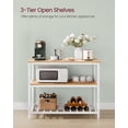 thumbnail image 3 of VASAGLE Kitchen Island with 3 Shelves, 39.4 Inches Kitchen Shelf with Large Worktop, Stable Steel Structure, Industrial, Easy to Assemble, Oak Beige and White, 3 of 6