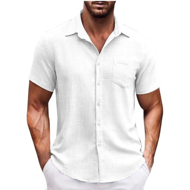 Chemises pour Hommes, Mode Décontractée Col en V Manches Pull Respirant Chemise Blouse Hauts