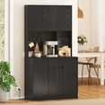 thumbnail image 2 of HOMCOM Armoire de Garde-Manger 71 Pouces, Armoire de Rangement avec Station de Recharge, Noir, 2 of 10