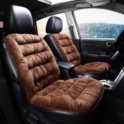 Car Seat Covers for Winter, EDHITNR Warm Soft Front Rear Auto Seat Protector Pad, Non-Slip Easy Install Car Seat Cushion for SUV Truck Office Chair