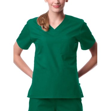clearance core by maevn women's sporty v-neck solid scrub top