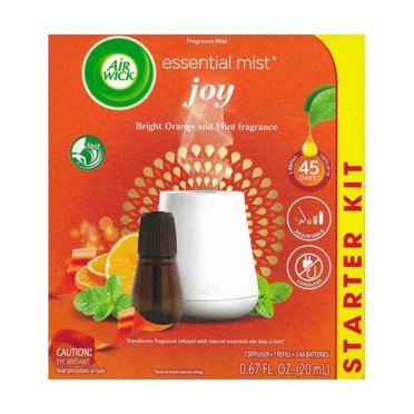 Air Wick Essential Mist Diffuser Starter Kit – Portable Battery Operated Essential Oil Diffuser, Adjustable Mist Settings – Hawaii Scent – Includes Diffuser, Refill & Batteries
