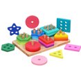 thumbnail image 2 of TIMIFIS Toddler Kid Toys Wooden Sorting Stacking Montessori Toys, Shape Color Blocks Matching Puzzle Stacker Geometric Board Early Educational Puzzles For Years Old Boys And Girls Christmas Gifts, 2 of 7