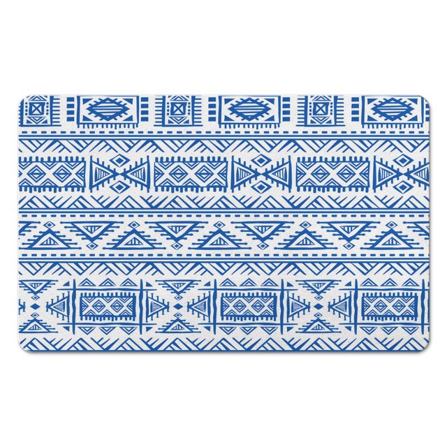 Experience Plush Comfort with our Non-Slip 20x32in Tribal Style Bath Rug Runner - Soft Luxury Microfiber Bathroom Rugs, Machine Washable for Tub and Shower. Transform Your Bathroom Today!